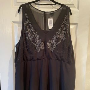 Torrid Black Chiffon Embellished Peplum Tank